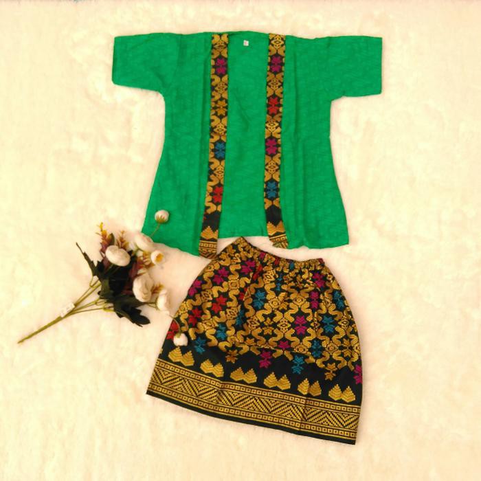 Sangat Murah Baju Kartini Anak Umur 2-4 Th/ Kebaya Kartini/ Kutubaru Kids - 3-4 Tahun, Hijau Tosca