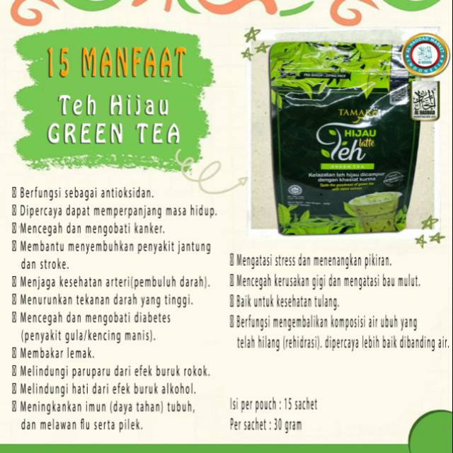 

TAMAR GREEN TEA (TEH HIJAU)/ teh hijau / green tea/ teh hijau dengan ekstrak kurma/ teh hijau alami
