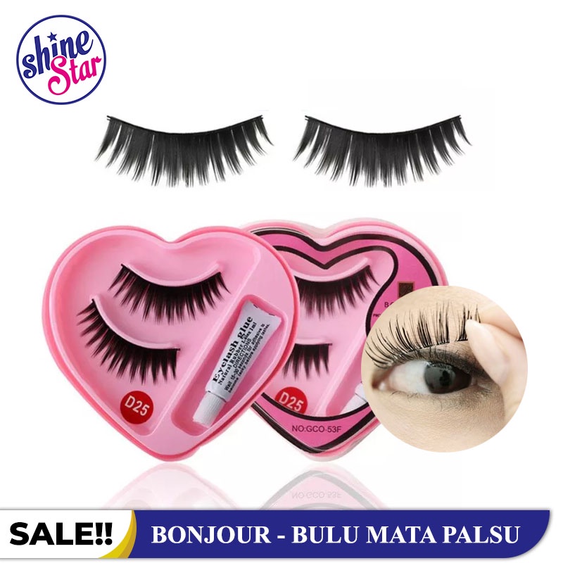 SHINE STAR - BISA COD - Bulu Mata Palsu Murah Free Lem Bulu Mata / Bulu Mata Bonjour - RANDOM