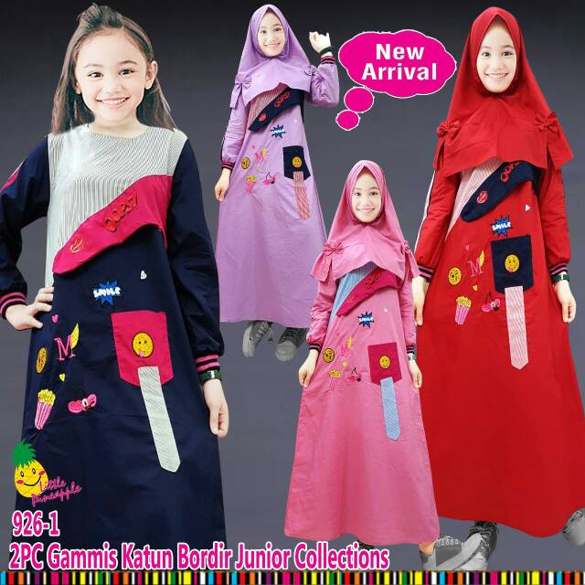Gamis sporty anak katun