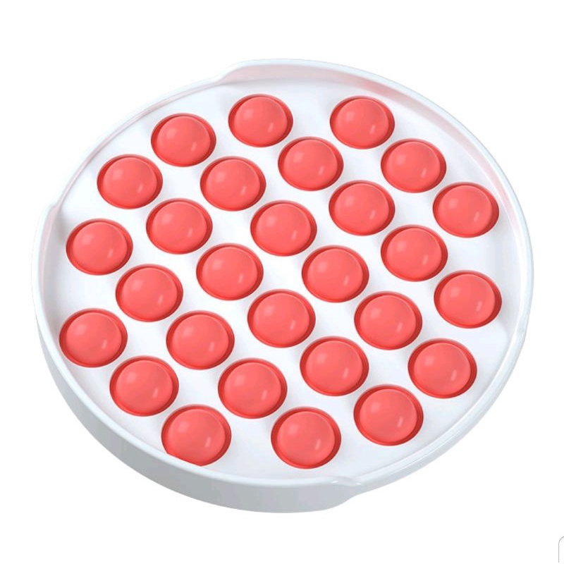 SIMPLE DIMPLE POP IT NEW GLOW IN THE DARK TERBARU / MAINAN ANAK MURAH / POP IT SILIKON PEREDA STRESS-Round Red PVC