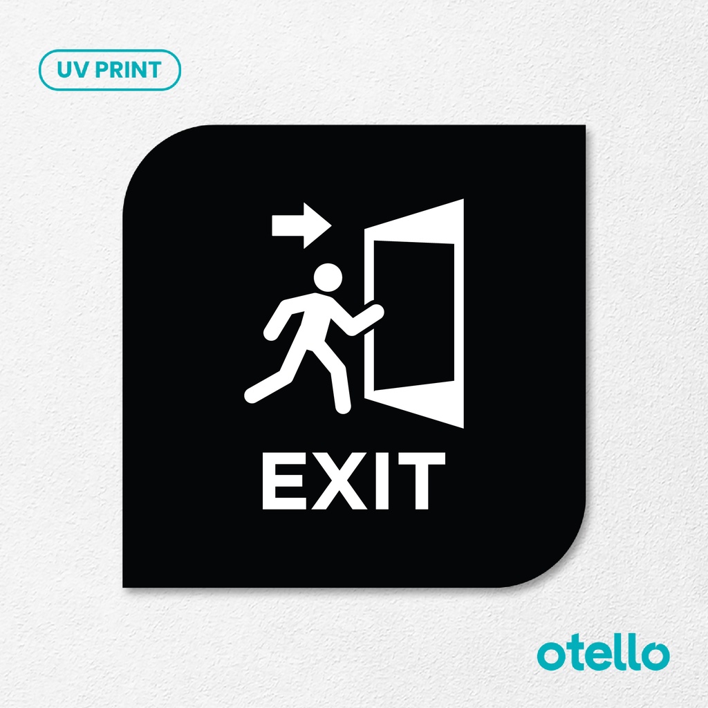 Exit Sign Board Akrilik Tempel Signage Dinding Sticker Papan Label Acrylic Restoran Dinding Petunjuk Toko Cafe