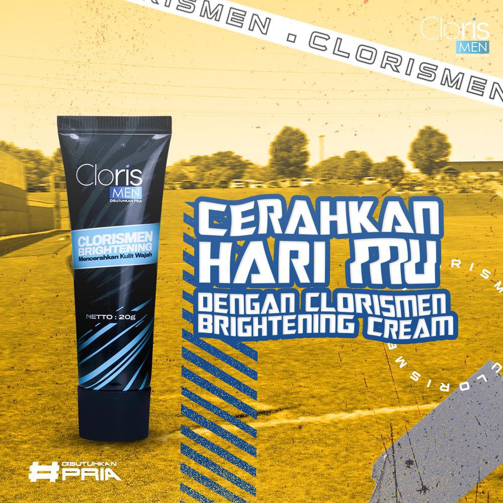 Krim Pencerah Pemutih Wajah Pria Clorismen Brightening Cream Atasi Bekas Jerawat Wajah Kusam C10