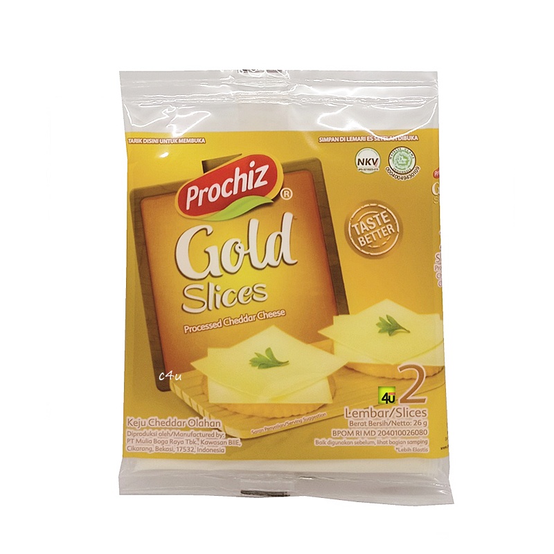 

Prochiz Slices GOLD - Keju Bentuk Lembaran - isi 2 pcs