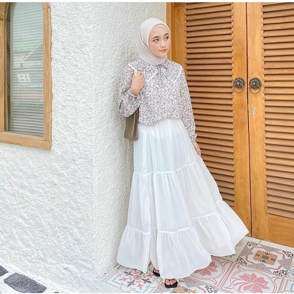ROK CANDA SUSUN ROK SUSUN MAXI NOURA SKIRT ROK BANGKOK ROK CANDA POLOS PANJANG