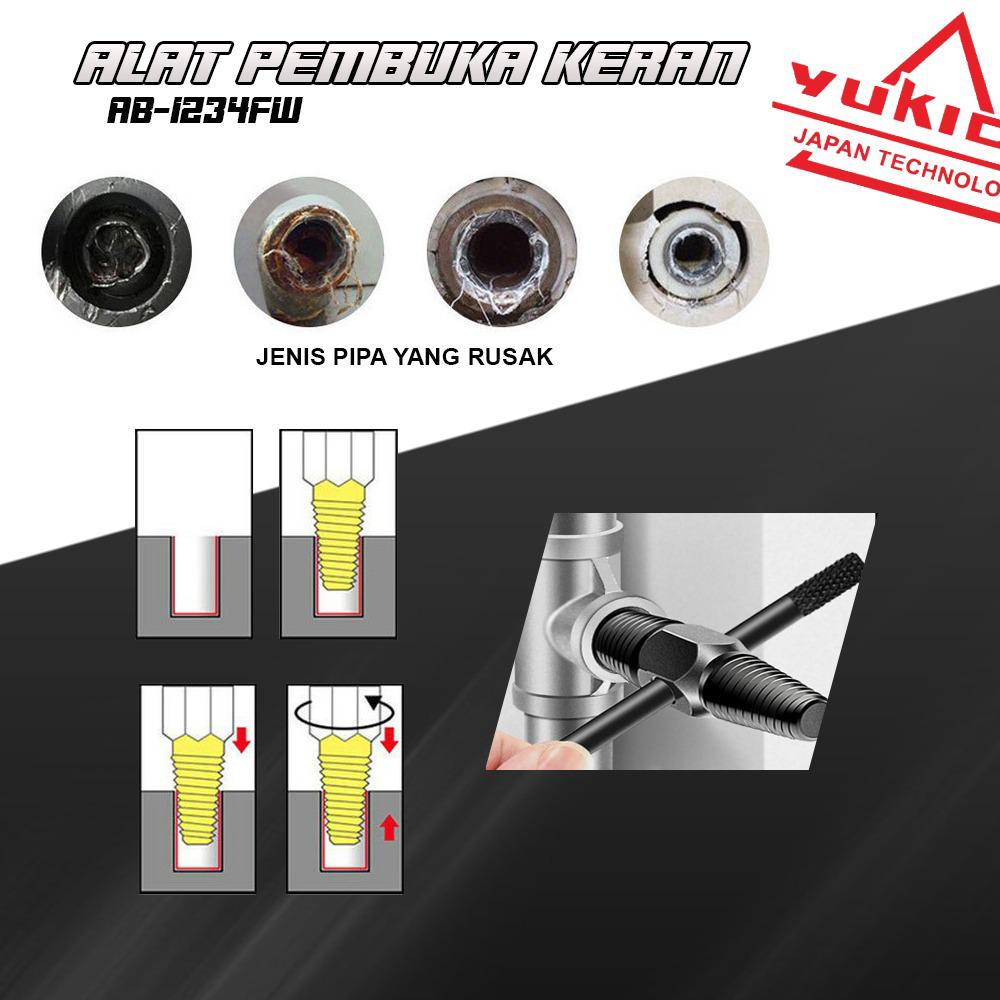 YUKIDO Alat Pembuka kran Patah Dalam Pipa / Pipe Screw Extractor