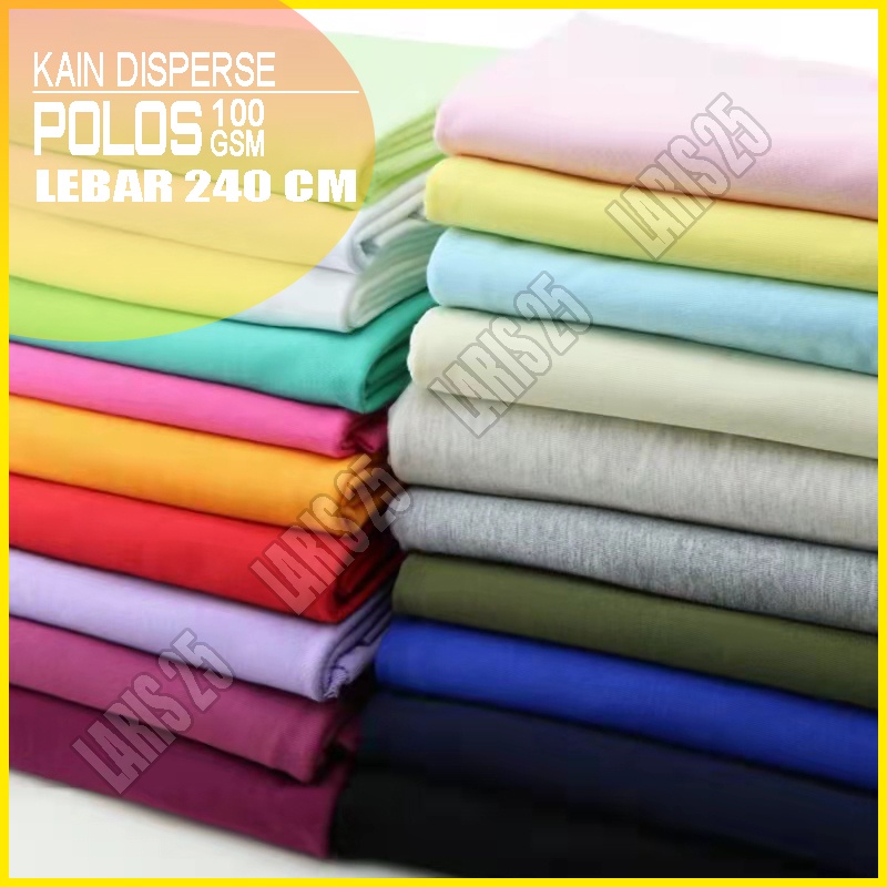 TERMURAH BAHAN KAIN WARNA POLOS DISPERSE KATUN MIKROTEX 95-100 GSM METERAN LEBAR 240