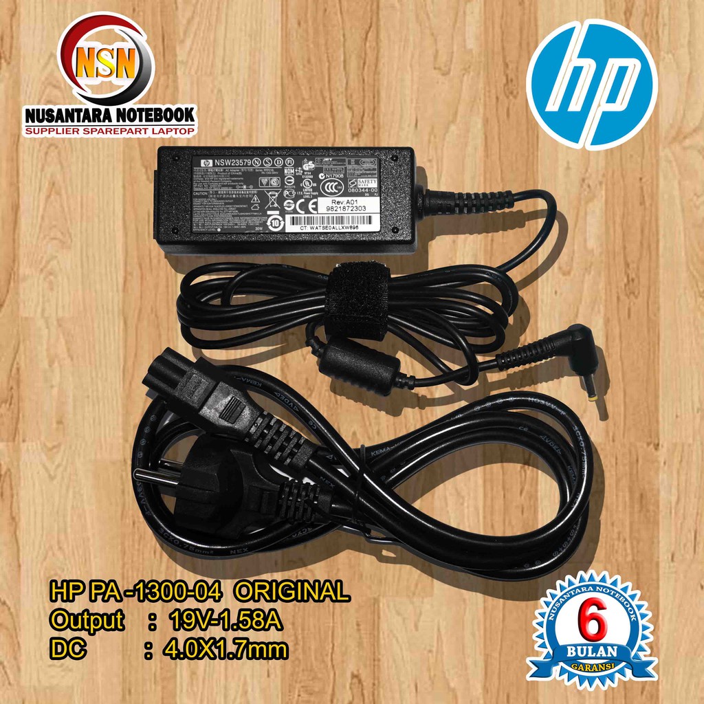 Adaptor Charger Original Laptop HP 19V - 1.58A 30W DC 4.0 x 1.7mm