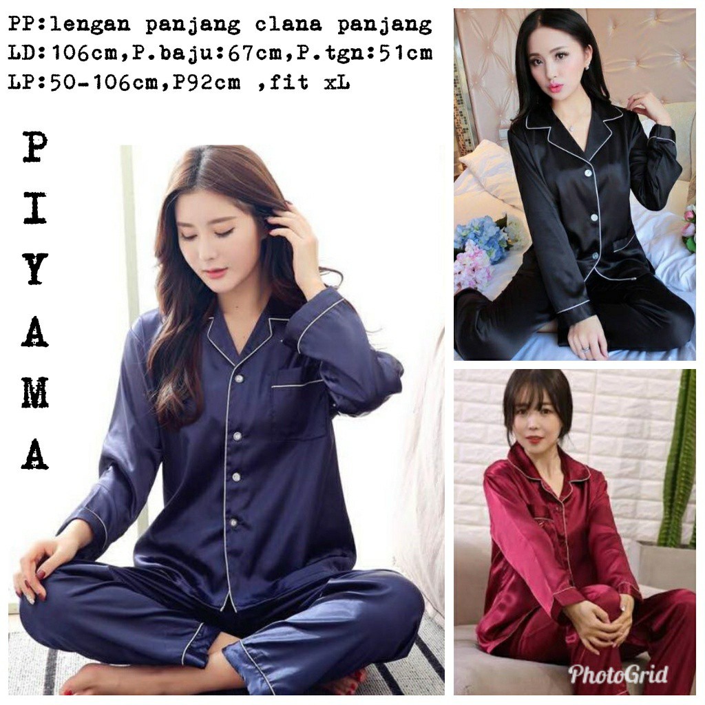 piyama satin piyama cewek pp