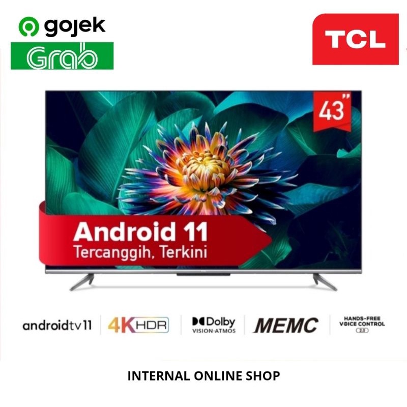 TCL 43A20 Smart TV 43 Inch Android 11 UHD 4K Garansi Resmi