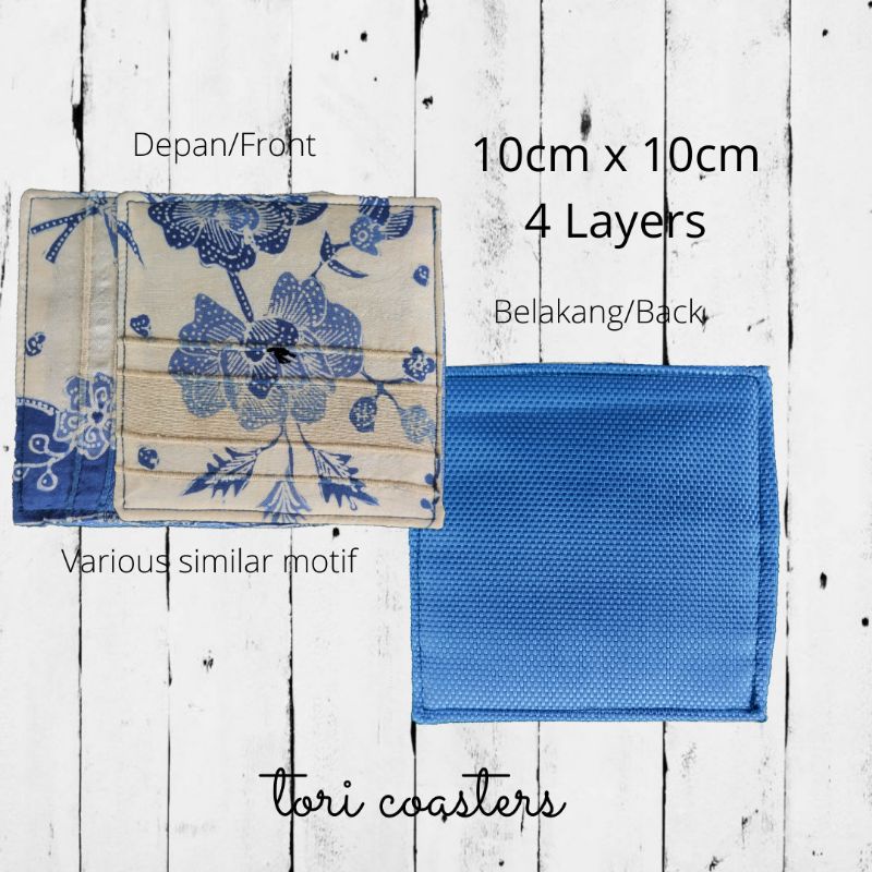 Tatakan gelas kain / Fabric Coaster / Botol Batik - Desain J / Tatakan gelas / kain batik / Tatakan 