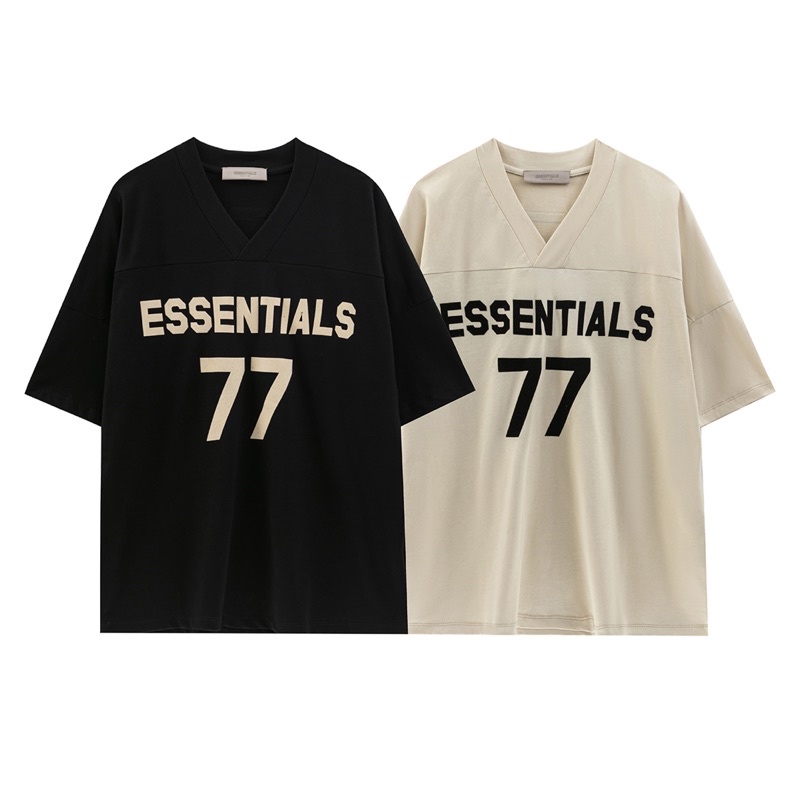 Essential FOG Tshirt Baju Vneck Fear of God Kaos Oversize Street Style Hypebeast