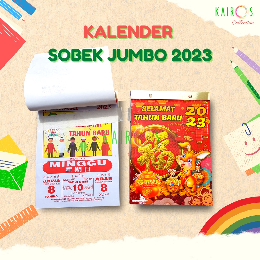 Kalender Sobek Harian Tahun 2023 Hijriyah Jawa Chinese