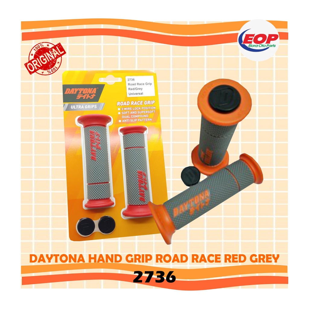 Daytona Hand Grip Road Race Red Grey  2736 Original