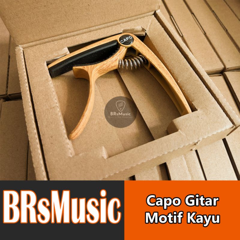 Capo Gitar Motif Kayu Bahan Aluminium Premium Capo