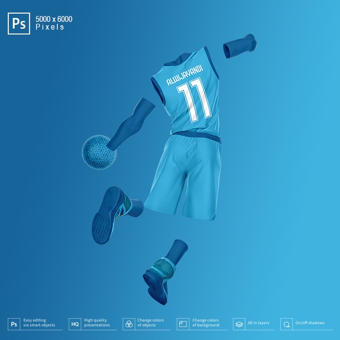 MOCKUP JERSEY BASKET SLAMDUNK - RESOLUSI 5000x6000 Pixels (BACK)