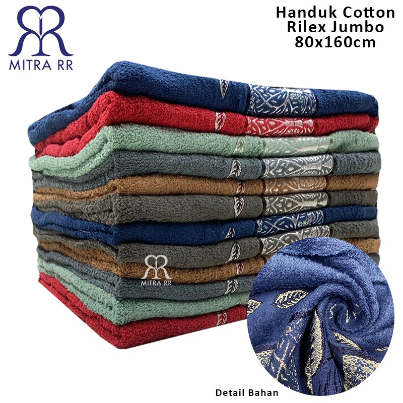 Handuk Mandi Jumbo 90 x 170 cm | Handuk Hotel Premium Cotton Halus Tebal Cepat Menyerap | Handuk Rilex Jumbo