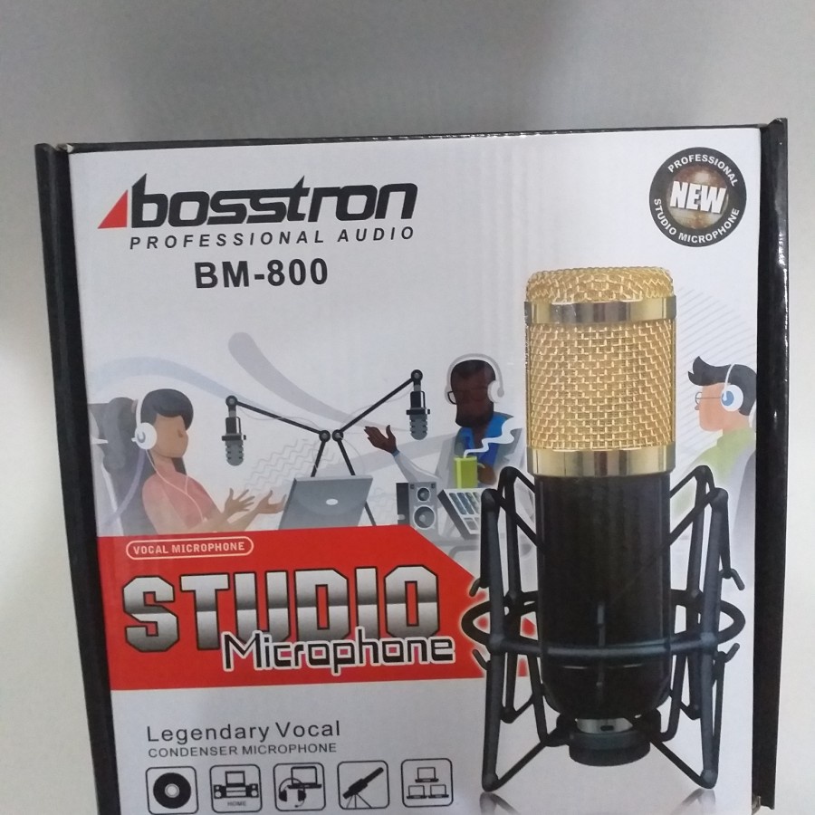 Mic Podcast Condenser Vokal Youtuber Bosstron BM-800 Original/Mik Siaran/MIC podcast