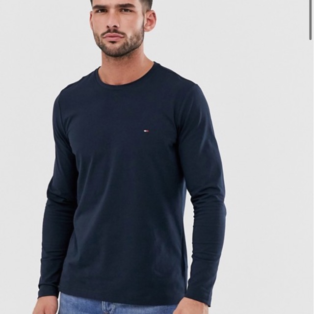tommy hilfiger logo long sleeve tee