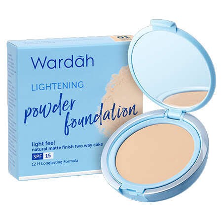 Wardah Lightening Powder Foundation TWC Light Feel 12g - Pake Tempat