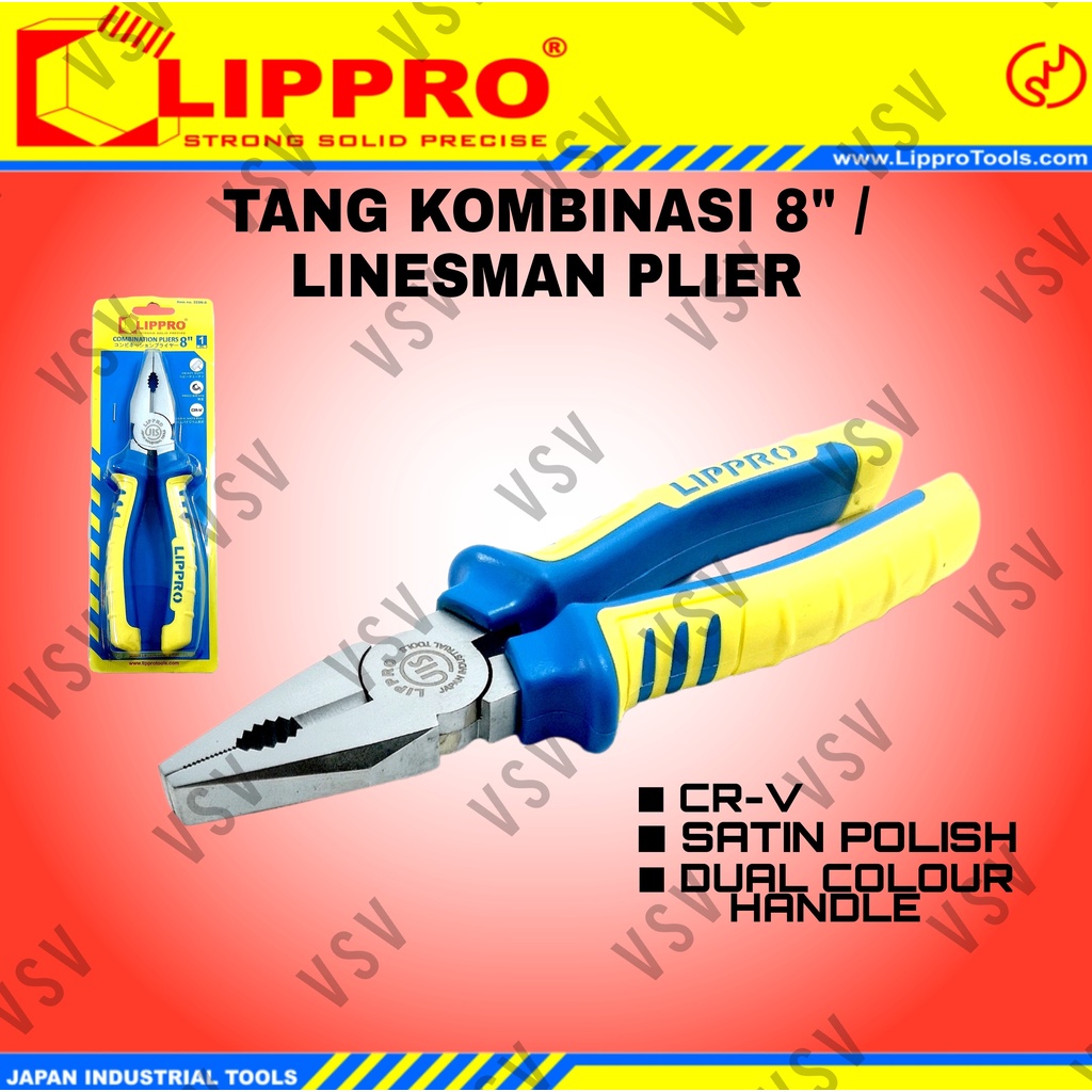 Lippro Combination plier 8&quot; Tang kombinasi 8&quot; Lippro Satin