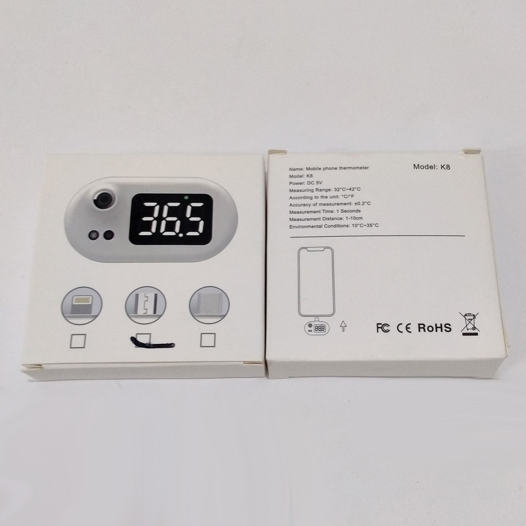 Mini Mobile Phone Thermometer Portable USB,Type C,Iphone High-Precision Infrared Fever Non-Contact