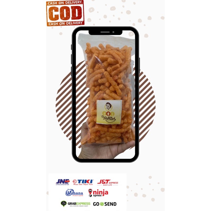 

(COD) Kerupuk gurilem pedas oranye 500gr Bandung bisa gosend grabsend