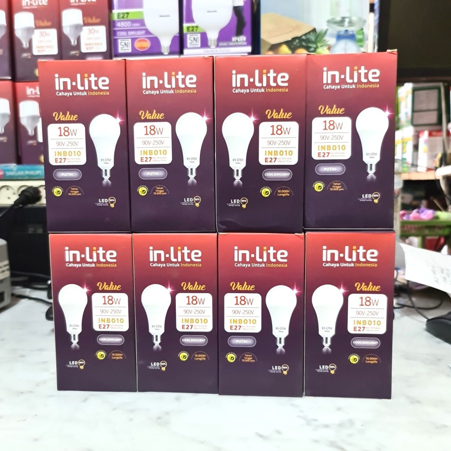 [PROMO] Lampu Led In-Lite Value 18Watt INB010 Nyala PUTIH