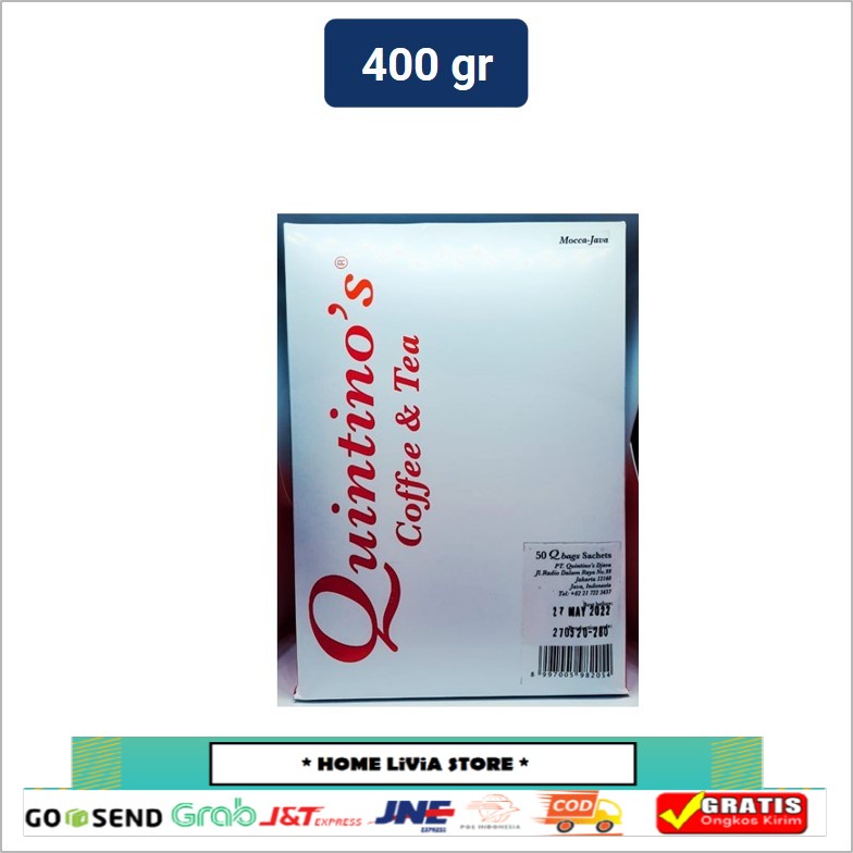 

Quintino's Coffee and Tea 50 sachet Mocha Java 400 gr