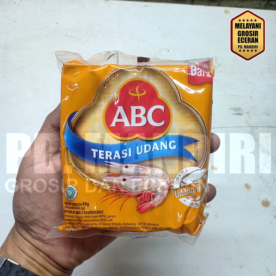 

ABC TERASI UDANG 84 GR ISI 20 SACHET