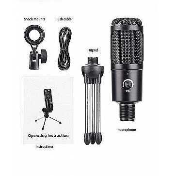 Microphone USB Professional Condenser with Mini Tripod for PC Computer