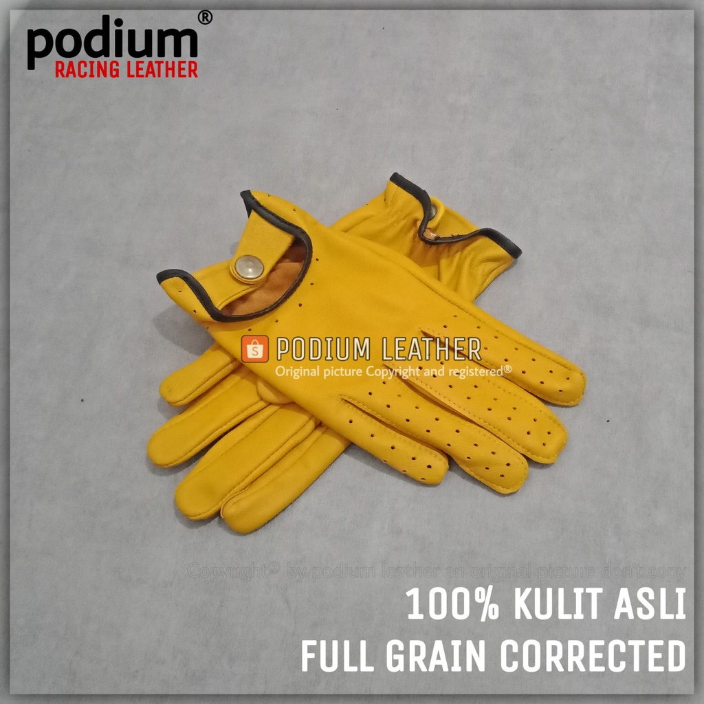 SARUNG TANGAN KULIT KUNING MOTOR ASLI WANITA PRIA GARUT PANJANG FULL FINGER ORIGINAL ASLI 100% DOMBA