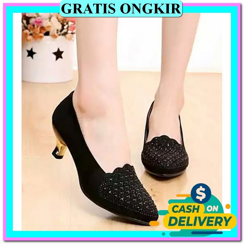 Sendal Haihils Hak Tahu Pesta Wanita Remaja Dewasa Elegan Sandal Haihil Heals Tali Kepang Selempang 