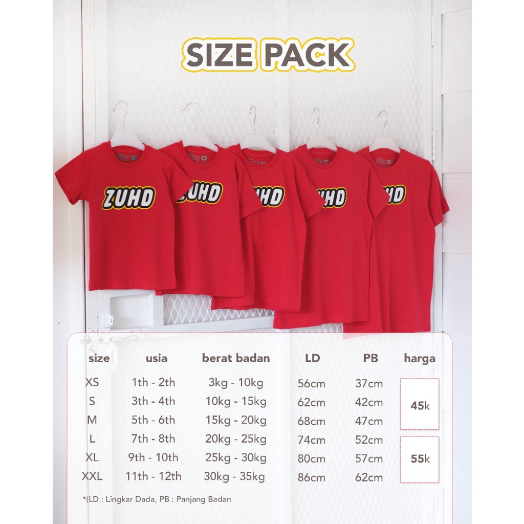Baju Kaos Anak Laki Laki Perempuan Distro Bandung Murah 7 sampai 12 Tahun Cowok Cewek Zuhd KIds By D