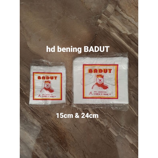 kantong kresek hd bening transparant BADUT 15 24 cm 140gr/pak