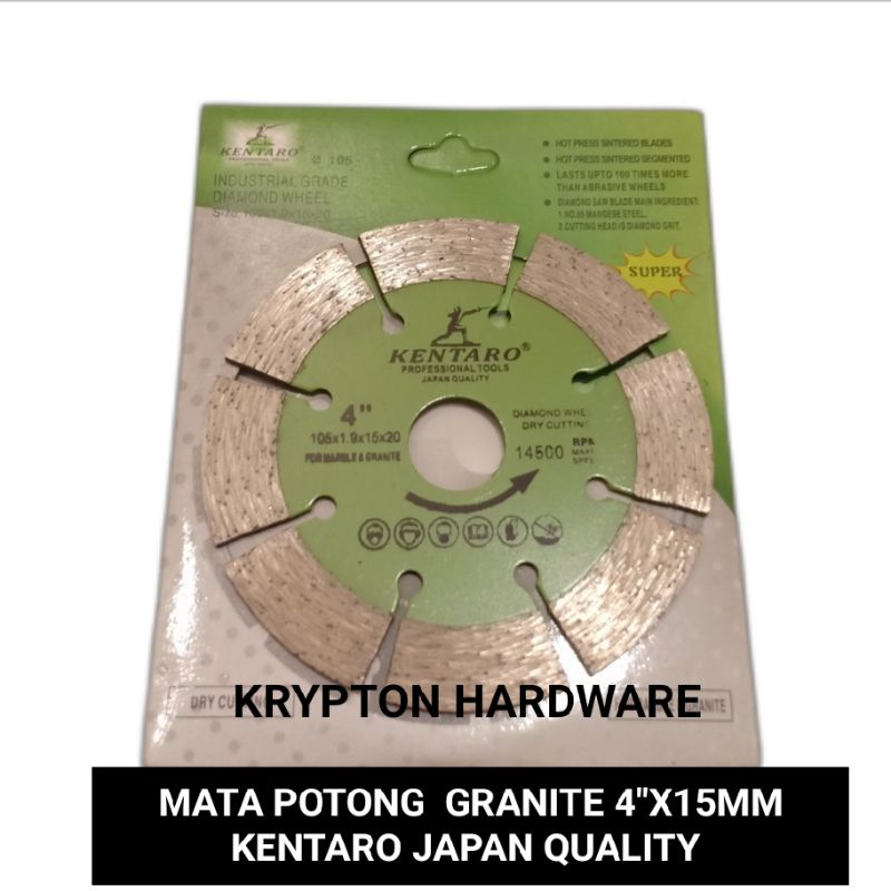 MATA GERINDA POTONG 4&quot; / DIAMOND WHEEL GRANITE / KERAMIK / BATU KERAS  KENTARO JAPAN QUALITY