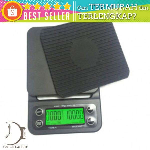 Taffware Digipounds Timbangan Dapur 5kg 0.1g dengan Timer - MS-K07 - Black