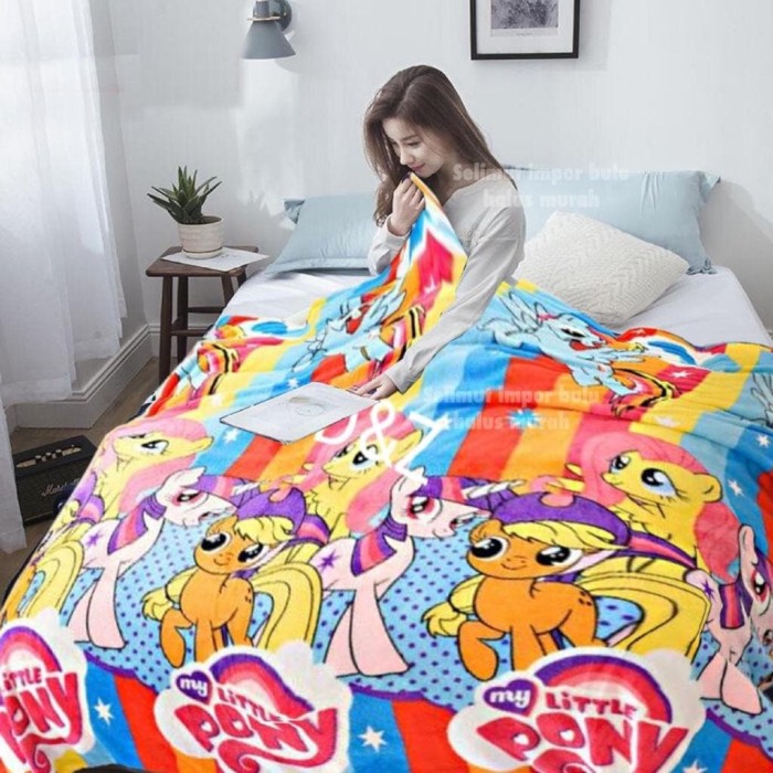Selimut Anak motif KUDA PONI cantik 140X200 IMPOR termurah