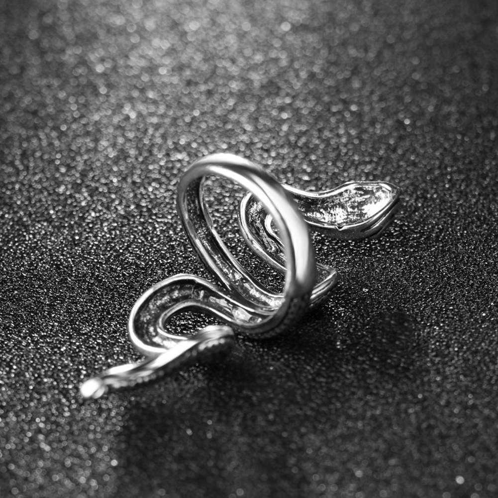 Hu Hu Hu Hu Hu Alat Bantu Pasang Kacamata♡ Cincin Priawanita Bahan Alloy Desain Ular Gaya Punkkeren Untuk Cosplayclubhadiah