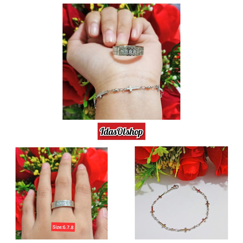 Gelang TITANIUM Dewasa Free Cincin Titanium ll tidak luntur