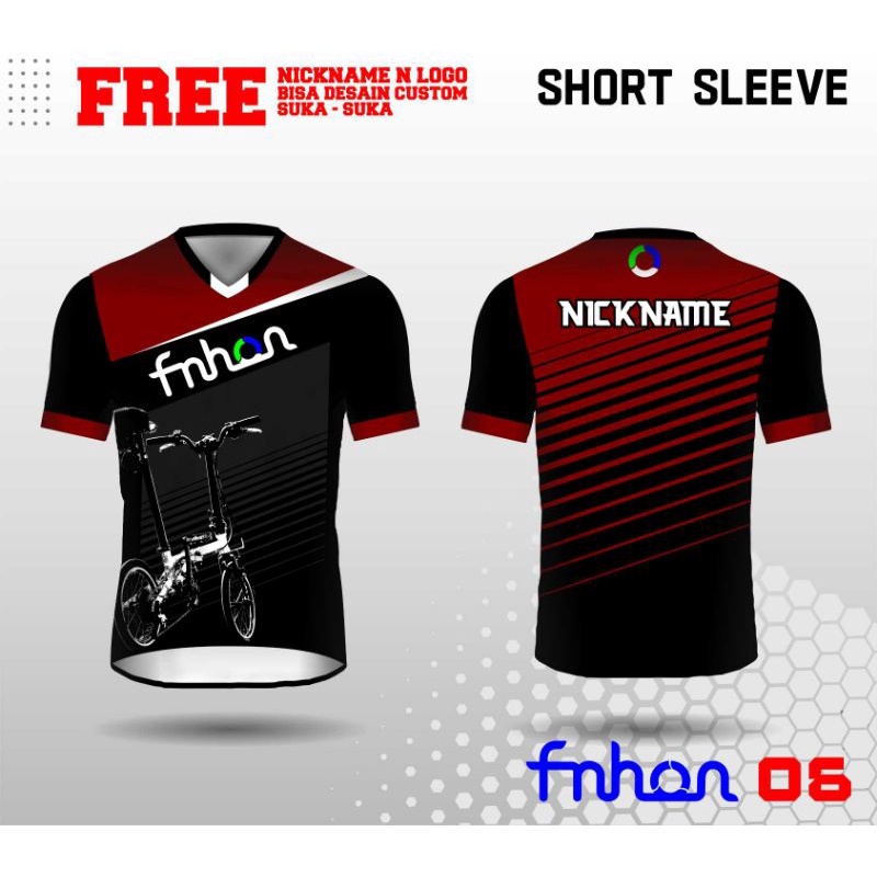jersey sepeda lipat fnhon, jersey fnhon baju gowes kaos folding bike sepeda lengan pendek