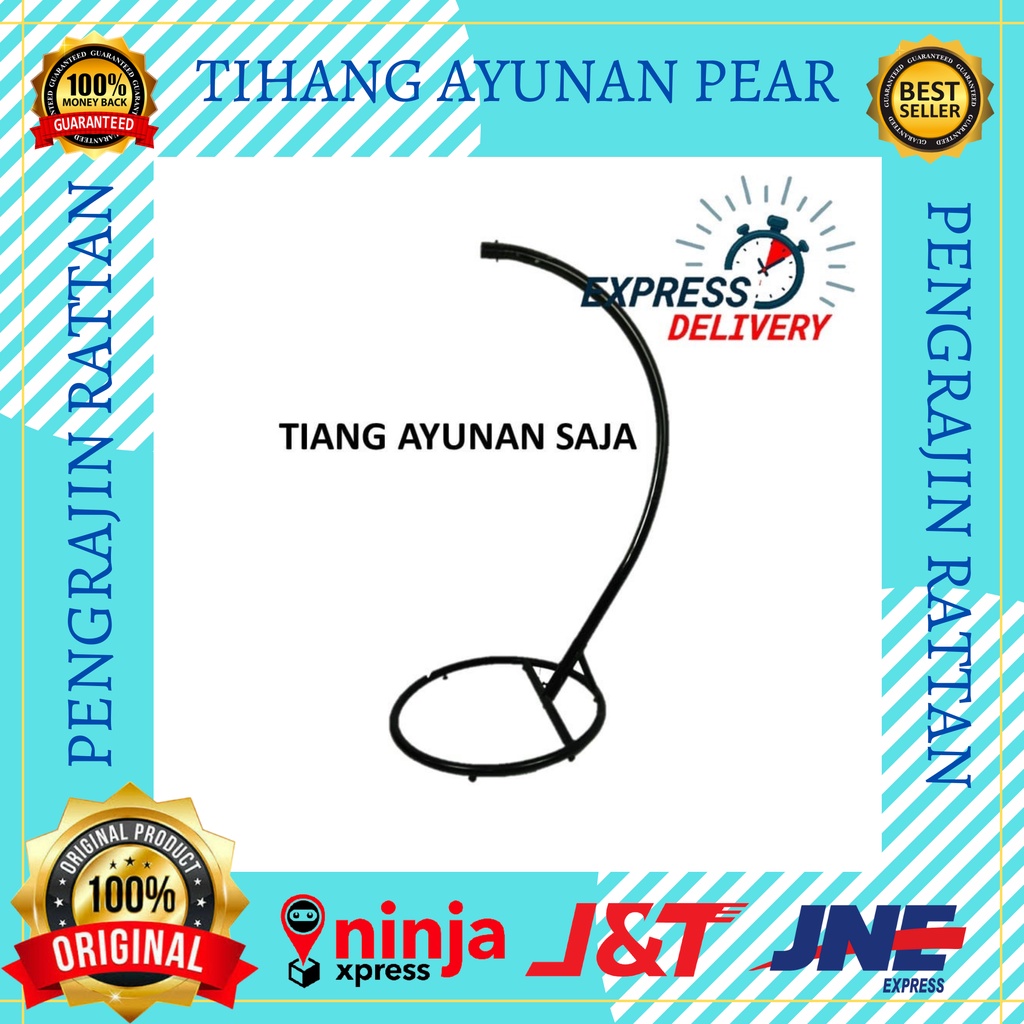 Tihang Tiang Ayunan Gantung Rotan Sintetis Pear Inul Lonjer Love Bulat Terlaris