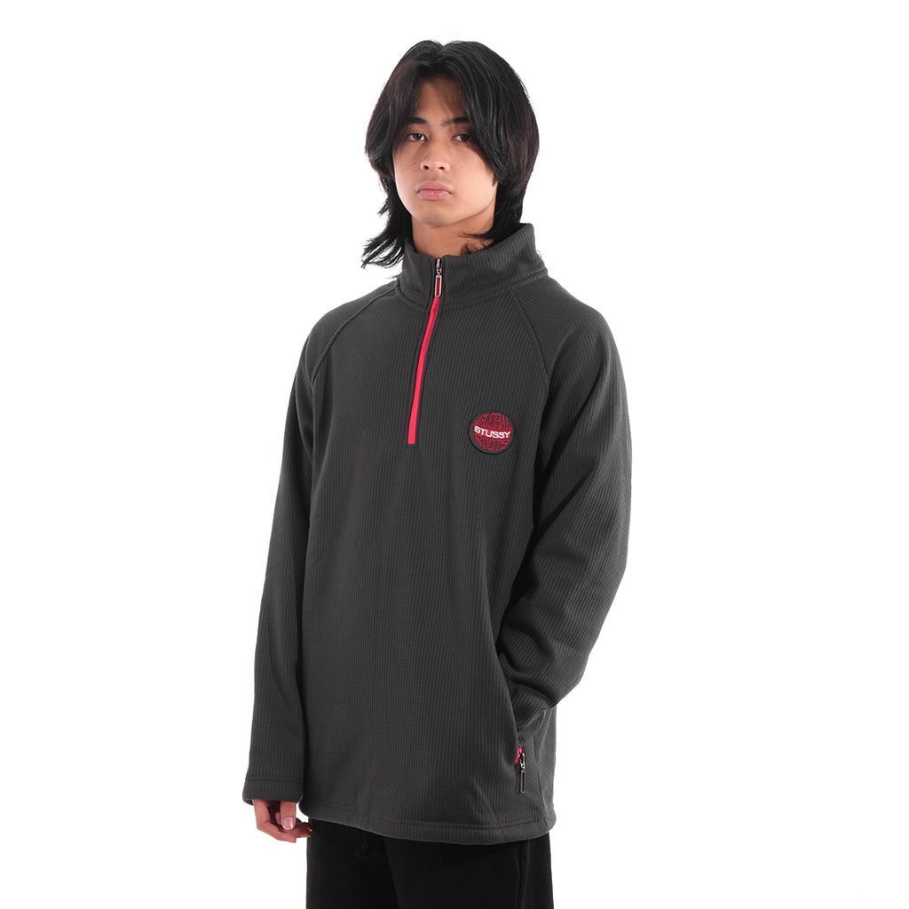 Stussy Global Roots Half Zip Jacket Dark Grey