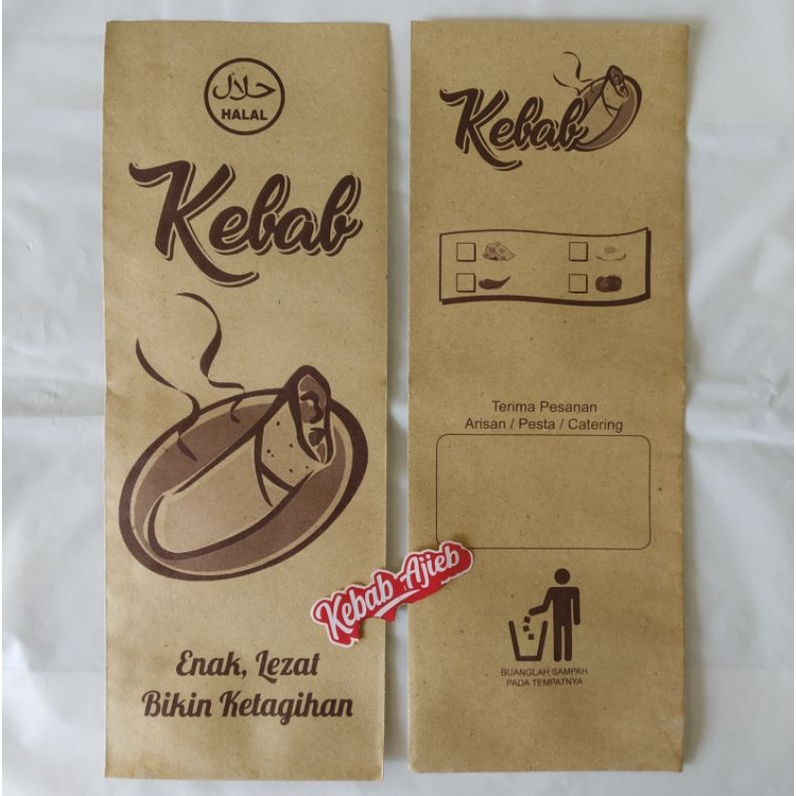 

Bungkus Besar Kemasan Kebab (50pcs), Coklat Kraft