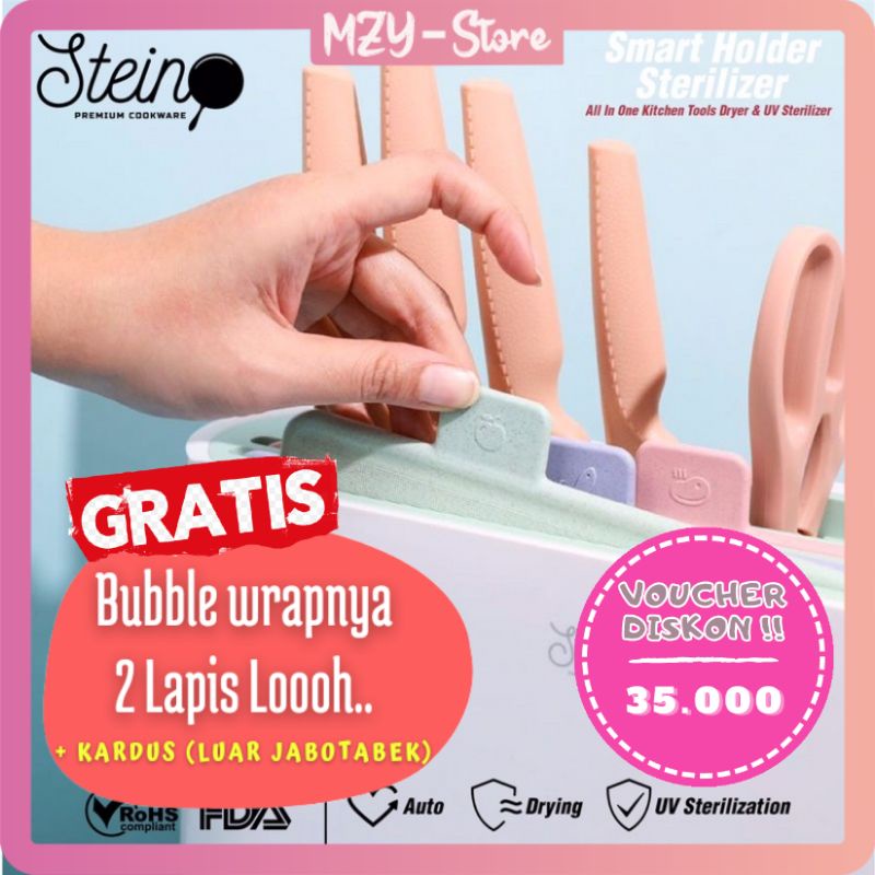 (GRATIS Lap) Stein Steincookware Smart Holder Sterilizer Stein And Dryer + 3 Talenan UV - ORIGINAL