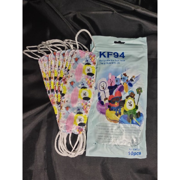 Masker KF94 Anak Motif BTS 1Pack isi 10pcs