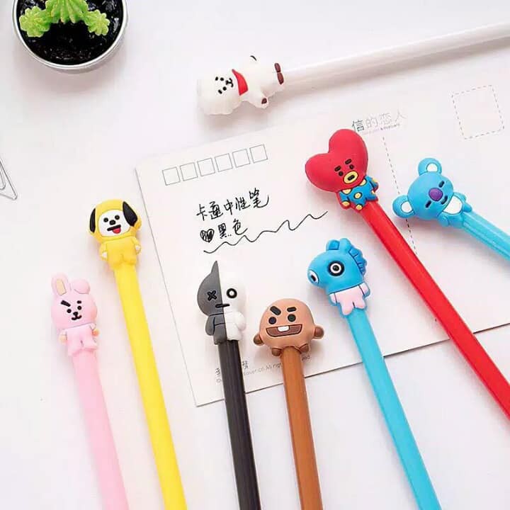 

S384 Pulpen Fancy Gel Pena Karakter KPOP / Perlengkapan Sekolah / Stationar