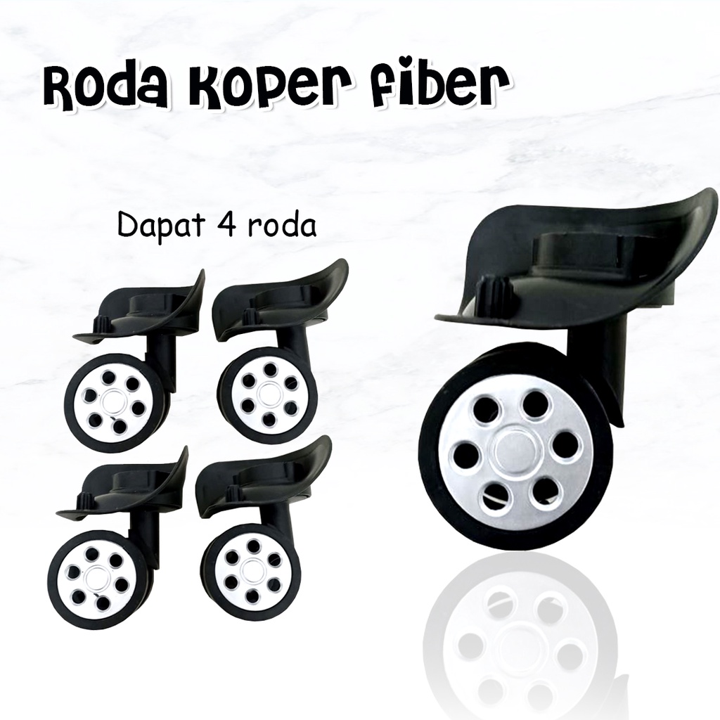 Roda Koper 1 Set / Roda Koper Fiber / 4 pcs roda koper / Roda Koper double whell kanan kiri cocok untuk semua ukuran 16&quot; 18&quot; 20&quot; 24&quot;