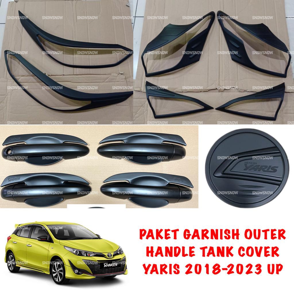 Paket Garnish Depan Belakang Outer Handle Tank Cover All New Yaris 2018 2022 2023 GR SPORT Hitam