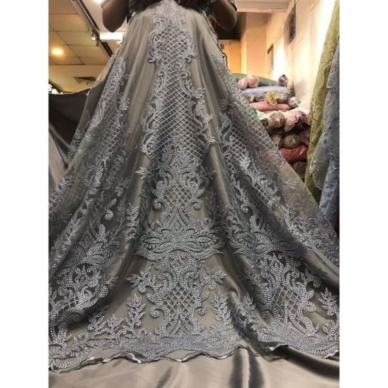 kain Bahan Tile bordir Garden kain kebaya / kain meteran